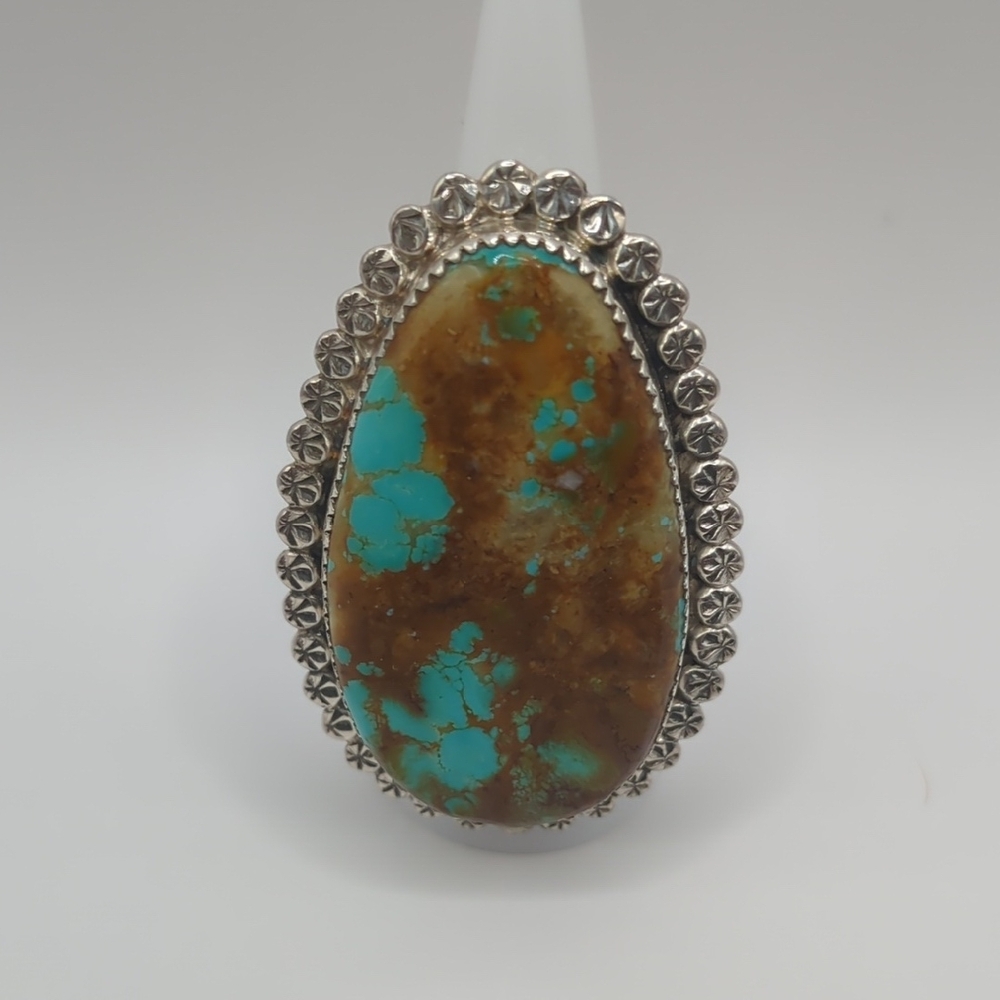 Number 8 Turquoise and Sterling Silver Ring